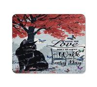 Alfombrilla de ratón con diseño de gato negro, con texto en inglés "Those We Love, Don't Go Away", base de goma antideslizante para laptop, computadora y PC, alfombrilla de mouse lavable con tela