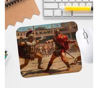Alfombrilla de ratón con diseño de gladiadores romanos de neoclasicismo, impermeable, lavable, con borde cosido y base de goma antideslizante, ideal para juegos y uso en la oficina
