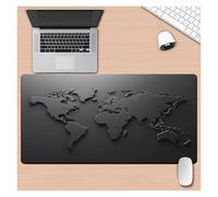 Alfombrilla de ratón con diseño de Mapa Degradado en Negro y Gris, Alfombrilla de Escritorio con Borde Cosido, Almohadillas Antideslizantes for Juegos, Tapis Souris(Model-1,400X900X4MM)