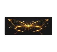 Alfombrilla de ratón con diseño de mariposas de luz en la oscuridad en gran base de goma antideslizante con bordes cosidos, alfombrilla de mouse grande para computadora de juegos, 11.8 x 31.5 pulgadas