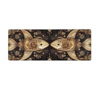 Alfombrilla de ratón con diseño de pez con alas en gran base de goma antideslizante con bordes cosidos, alfombrilla de mouse grande para computadora de juegos, 11.8 x 31.5 pulgadas