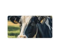 Alfombrilla de ratón con diseño de vaca lechera negra y blanca para juegos, alfombrilla de escritorio grande para laptop con bordes cosidos, antideslizante, protector de escritorio para oficina