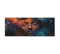 Alfombrilla de ratón con estampado floral The Face Of An Ice And Fire, alfombrilla de mouse grande con bordes cosidos, base de goma antideslizante para decoración de escritorio de oficina y hogar