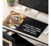 Alfombrilla de ratón con frases divertidas Never Quit: The Lion's Message Of Perseverance, alfombrilla de mouse divertida para escritorio y juegos