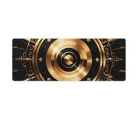 Alfombrilla de ratón con papel tapiz dorado y negro para juegos, alfombrilla de escritorio grande para laptop con bordes cosidos, antideslizante, protector de escritorio para oficina, almohadilla de