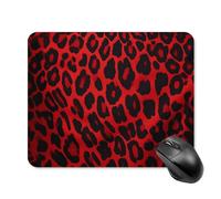Alfombrilla de ratón con patrón de leopardo rojo, alfombrilla de mouse para juegos, alfombrilla de mouse para juegos, alfombrilla de mouse para escritorio para mujer, alfombrilla de mouse grande para