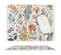 Alfombrilla de ratón con ramas y hojas de flores, lavable, antideslizante, para hombre y mujer, para computadora portátil, juegos, escritorio, alfombrilla protectora para oficina, hogar, trabajo