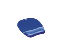 Alfombrilla de ratón con reposamuñecas de gel de cristal Fellowes, alfombrilla de ratón ergonómica, gel azul transparente