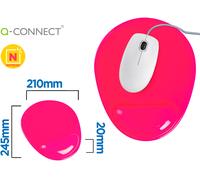 Alfombrilla para raton q-connect reposamuñecas de gel pvc color rosa 210x245x20 mm - KF17229