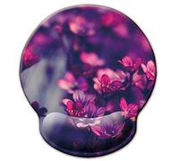 Alfombrilla de ratón con soporte para muñeca,Jahosin reposamuñecas ergonómico de espuma viscoelástica Base de goma antideslizante para computadora y oficina 25x23 redflower