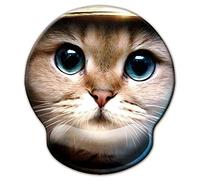 Alfombrilla de ratón con soporte para muñeca,Jahosin reposamuñecas ergonómico de espuma viscoelástica Base de goma antideslizante para computadora y oficina 25x23 cat