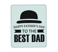 Alfombrilla de ratón con texto en inglés "Happy Fathers Day To The Best Dad" con costuras antideshilachado, base de goma antideslizante para mouse inalámbrico