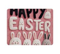 Alfombrilla de ratón con texto "Happy Easter | Alfombrilla de escritorio rectangular para juegos | Precisión y velocidad mejoradas | Base de goma para un agarre estable en superficies lisas |