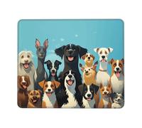 Alfombrilla de ratón con un gran grupo de perros con borde cosido, cómodas alfombrillas de mouse con base de goma antideslizante, alfombrillas de mouse lavables para computadoras, portátiles