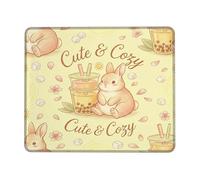 Alfombrilla de Ratón Conejito Lindo Juguetón Té de Burbujas Gaming Tapete | 10x12in Resistente Alfombrilla Gaming Impermeable Protector de escritorio para portátil oficina