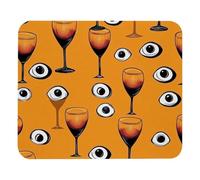 Alfombrilla De Ratón, Copas De Vino con Forma De Ojos Divertidos para Halloween Portátil Alfombrilla Gaming Bordes Cosidos Mouse Mat para Ordenador Oficina Oficina 25X30Cm