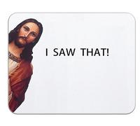 Alfombrilla De Ratón Cristianismo Qué Gracioso Vi A Ese Jesús Alfombrilla Raton Moderno Antideslizante Mouse Pad, para Oficina, Ordenador, 25x30cm