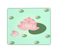 Alfombrilla de ratón cuadrada con diseño de flores de loto esperando a florecer, impermeable, antideslizante, base de goma para oficina, portátil, mouse inalámbrico, hogar, oficina, viajes, 25,4 x
