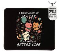 Alfombrilla De Ratón Cute Cat Lady I Work Hard So My Feline Can Have A Better Life Tapete Escritorio Protector Alfombra Raton Antideslizamiento Mouse Pad para Trabajo Ordenador Oficina 25X30CM