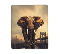 Alfombrilla de ratón de 10 x 12 pulgadas, alfombrilla de escritorio con diseño de elefante en un puente para hombre y mujer, alfombrilla de ratón para computadora con base de goma antideslizante para