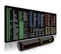 Alfombrilla de ratón de acceso directo para oficina, más de 200 teclas de acceso rápido para Excel/Word/PPT/Windows, 80 x 29 cm, XL, impermeable, antideslizante, bordes cosidos, 8 ejercicios de