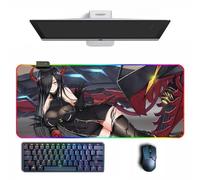 Alfombrilla de ratón de anime Azur Lane Friedrich der Große Anime RGB con diferentes modos de iluminación, alfombrillas de ratón grandes de goma