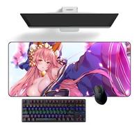 Alfombrilla de ratón de anime Fate/Grand Order Tamamo no Mae, alfombrilla de escritorio de anime para teclado, alfombrilla de ratón grande de goma