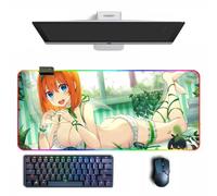 Alfombrilla de ratón de anime The Quintessential Quintuplets Anime RGB con diferentes modos de iluminación, alfombrillas de ratón grandes de goma