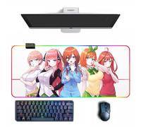 Alfombrilla de ratón de anime The Quintessential Quintuplets Anime RGB con diferentes modos de iluminación, alfombrillas de ratón grandes de goma