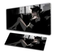Alfombrilla de ratón de anime, XXL, alfombrilla para ratón, no slip keyboard stitching edge, Office Pad for teenage anime and game enthusiasts laptop protection, mousepad (A,90×50cm)