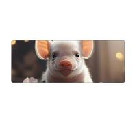 Alfombrilla de ratón de cerdo joven de 11.8 x 31.5 pulgadas, antideslizante, alfombrilla de mouse de tamaño grande para jugadores y uso en la oficina.