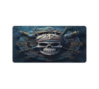 Alfombrilla de ratón de esqueleto pirata antideslizante, grande, fácil de limpiar, 23.6 x 11.8 pulgadas, alfombrilla de escritorio para mouse, escritorio, oficina, hogar, laptop