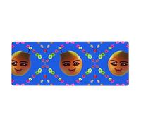 Alfombrilla de ratón de goma larga y grande con diseño de pera amarilla sonriente para computadoras de oficina, 12 x 31.5 pulgadas