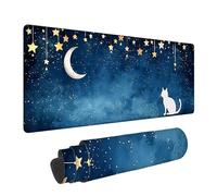 Alfombrilla de ratón de Gran - 1200x600x3mm - Gato Mouse Pad Gaming XXL - Azul Marino Alfombrilla Escritorio Precisión y Velocidad en Juegos - Antideslizante - Bordes Cosidos LJ-525