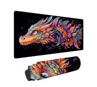 Alfombrilla de ratón de Gran - 1400x600x3mm - Dragón Mouse Pad Gaming XXL - Negro Alfombrilla Escritorio Precisión y Velocidad en Juegos - Antideslizante, Bordes Cosidos - Resistente al Agua -36773