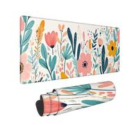 Alfombrilla de ratón de Gran - 1400x600x3mm - Flor Mouse Pad Gaming XXL - Simple Alfombrilla Escritorio Precisión y Velocidad en Juegos - Antideslizante, Bordes Cosidos - Resistente al Agua -36417