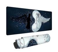 Alfombrilla de ratón de Gran - 1600x800x3mm - Ángel Mouse Pad Gaming XXL - Demonio Alfombrilla Escritorio Precisión y Velocidad en Juegos - Antideslizante, Bordes Cosidos - Resistente al Agua LJ-637
