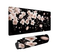 Alfombrilla de ratón de Gran - 900x400x3mm - Flores De Cerezo Mouse Pad XXL - Negro Alfombrilla, Precisión y Velocidad en Juegos - Antideslizante, Bordes Cosidos - Resistente al Agua -36661