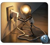 Alfombrilla de ratón de juego de costura de precisión, lámpara Idea de salida Patrón de electricidad Rectángulo personalizado Alfombrilla de ratón antideslizante Alfombrilla de ratón de juego