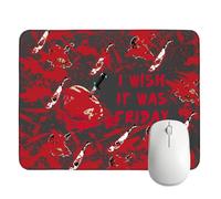 Alfombrilla de ratón de terror, regalo para fanáticos de la película de miedo, deseo que fuera viernes, Halloween, oficina, hogar, escritorio, accesorios, juegos, alfombrilla antideslizante para mouse