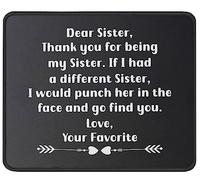 Alfombrilla De Ratón Dear Sister Thank You Tapete Escritorio Antideslizamiento Alfombra Raton Protector Mousepad para Pc Ordenador Trabajo 25X30CM