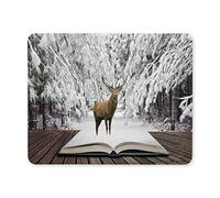 Alfombrilla de ráton del Juego, Alfombrilla de ratón Ciervo del Ciervo Rojo en Bosque nevado del Invierno Alfombrilla de ratón del Ordenador del Paisaje