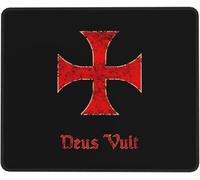 Alfombrilla De Raton Deus Vult Cruzado Templario Cruzado Mouse Pad con Base De Goma Alfombrilla Ratón Gaming Mousepad para Computadora Oficina Hogar S