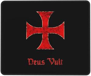 Alfombrilla De Raton Deus Vult Cruzado Templario Cruzado Mouse Pad con Base De Goma Alfombrilla Ratón Gaming Mousepad para Computadora Oficina Hogar M