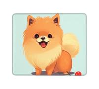 Alfombrilla De Ratón Dibujo Animado De Perro Pomerania Alfombrilla Gaming Resistente A La Abrasión Antideslizante Mouse Pad, para Hogar, Portátil, 25x30cm