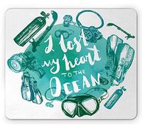 Alfombrilla De Ratón Diciendo Que Perdí Mi Corazón por El Equipo De Buceo Imprimir Alfombrilla De Ratón Rectangular Duraderos Antideslizante Mouse Pad, para Hogar, Oficina, 25x30cm