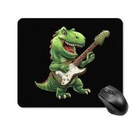 Alfombrilla De Ratón, Dinosaurio Tocando La Guitarra Multifuncional Alfombrilla Ratón Base De Goma Mouse Mat para Ordenador Pc Juegos 25X30Cm
