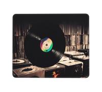 Alfombrilla De Ratón Discos De Vinilo Alfombrilla De Ratón Rectangular con Base De Goma Antideslizante Antideslizante Mouse Pad, para Oficina, Ordenador, 25x30cm