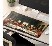 Alfombrilla de ratón divertida con la última cena: una interpretación moderna, accesorios de escritorio para gatos