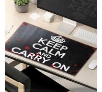 Alfombrilla de ratón divertida con texto en inglés «Keep Calm And Carry On: The Original Poster Mouse Pad Kawaii Mouse Pad For Desk
